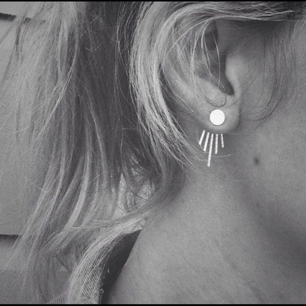 Gold-color Double Sided Fashion Trendy Earrings